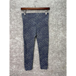 Spanx Leggings Womens Large Blue Gray Camo Seamless High Rise Shaping Yoga